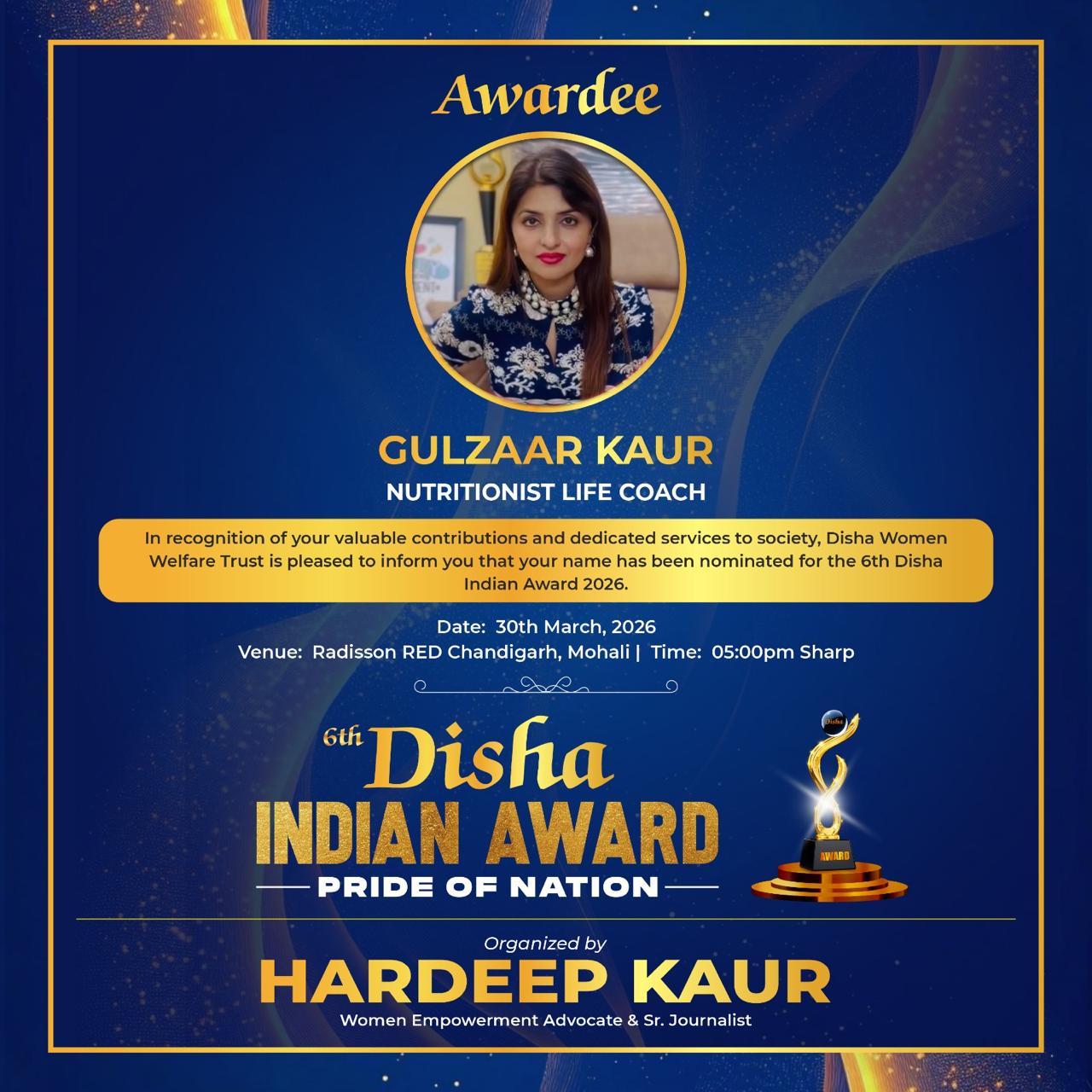 Gulzar Kaur Nutritionist Achievement 11